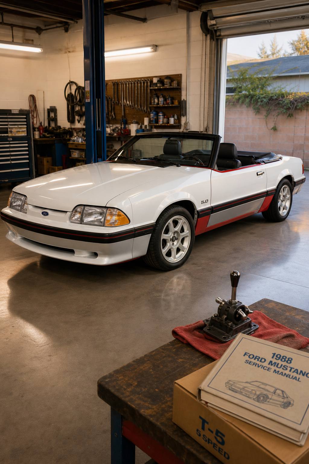 solid 1988 Ford Mustang ASC McLaren project AI restoration vision