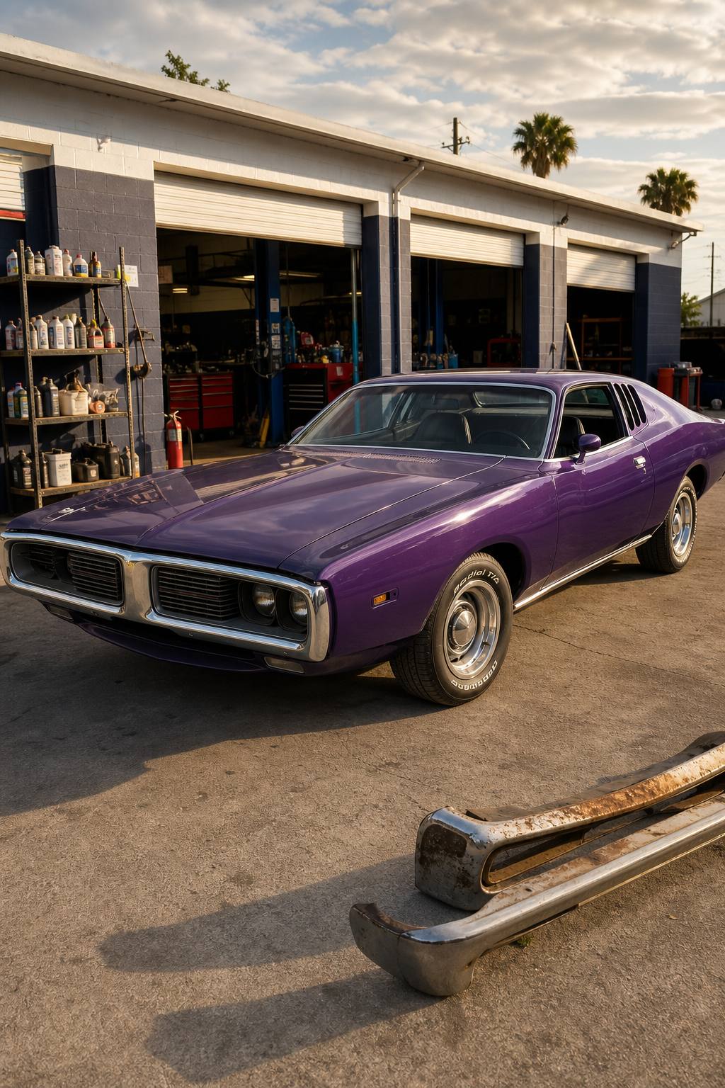 classic muscle car 1974 Dodge Charger project AI restoration vision