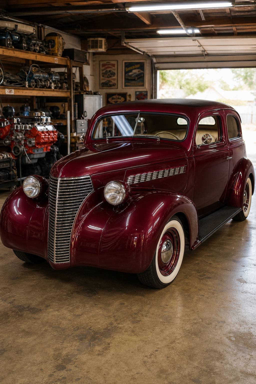 hot rod 1938 Chevrolet Chevy 2 door Sedan project AI restoration vision