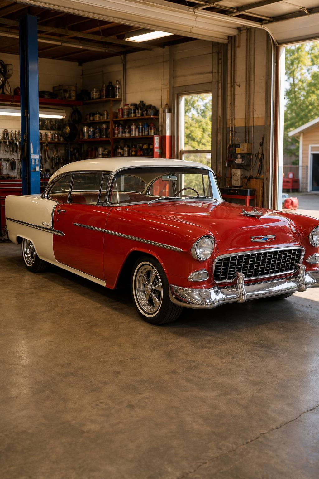 no drivetrain 1955 Chevrolet Bel Air project AI restoration vision