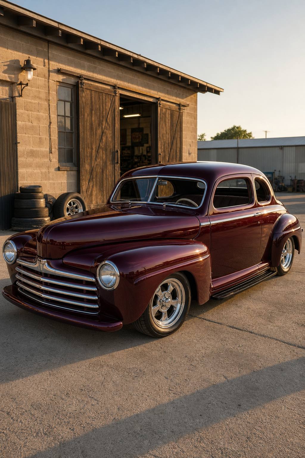 nearly complete 1947 Ford Coupe Custom hot rod project AI restoration vision
