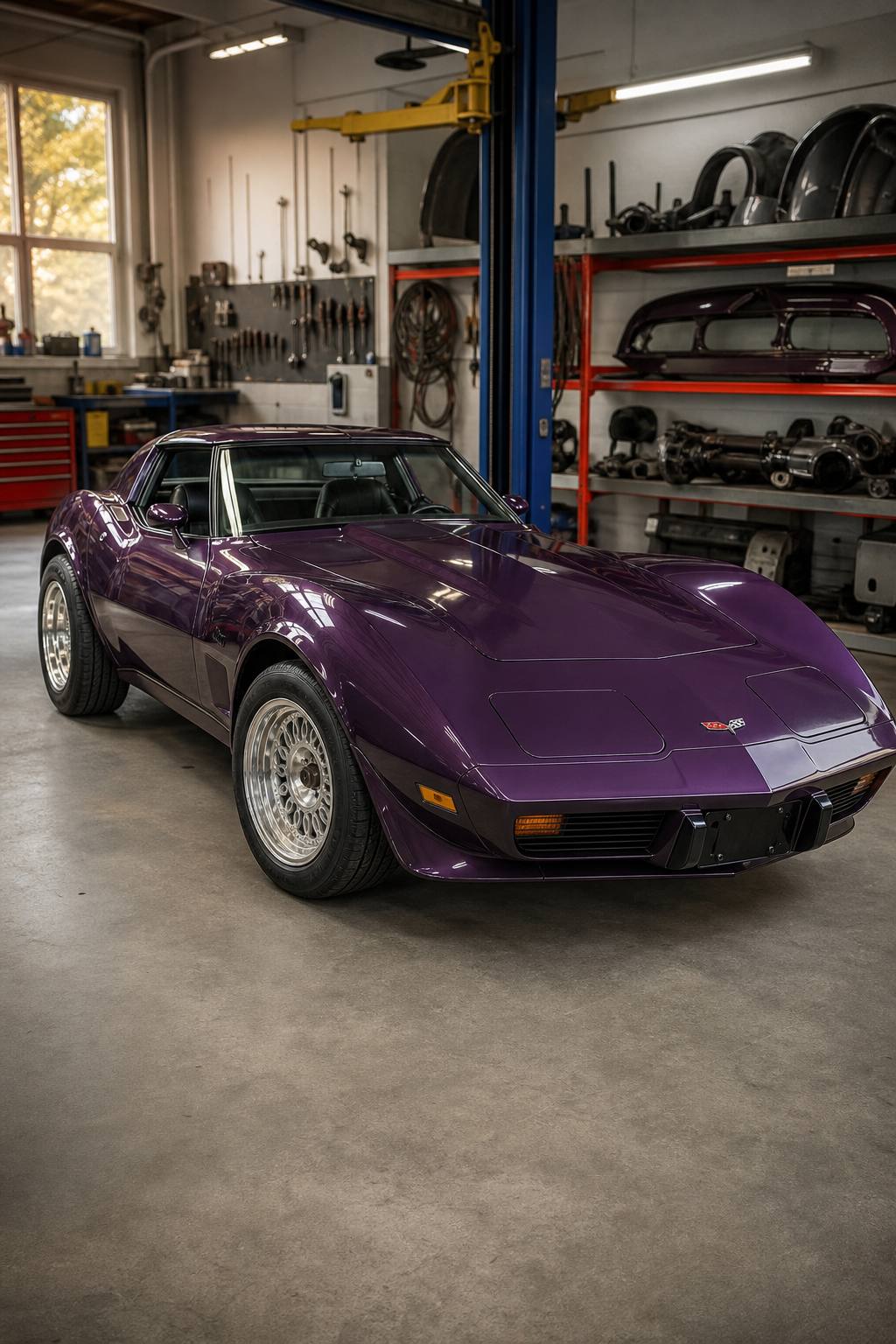 restored frame 1979 Chevrolet Corvette project AI restoration vision
