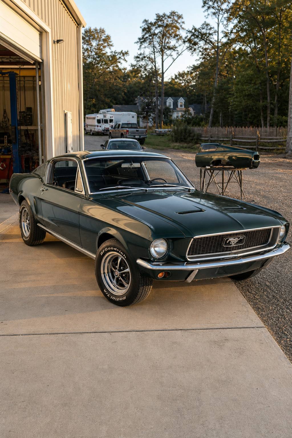 4 Speed 1968 Mustang Fastback 289 V8 project AI restoration vision