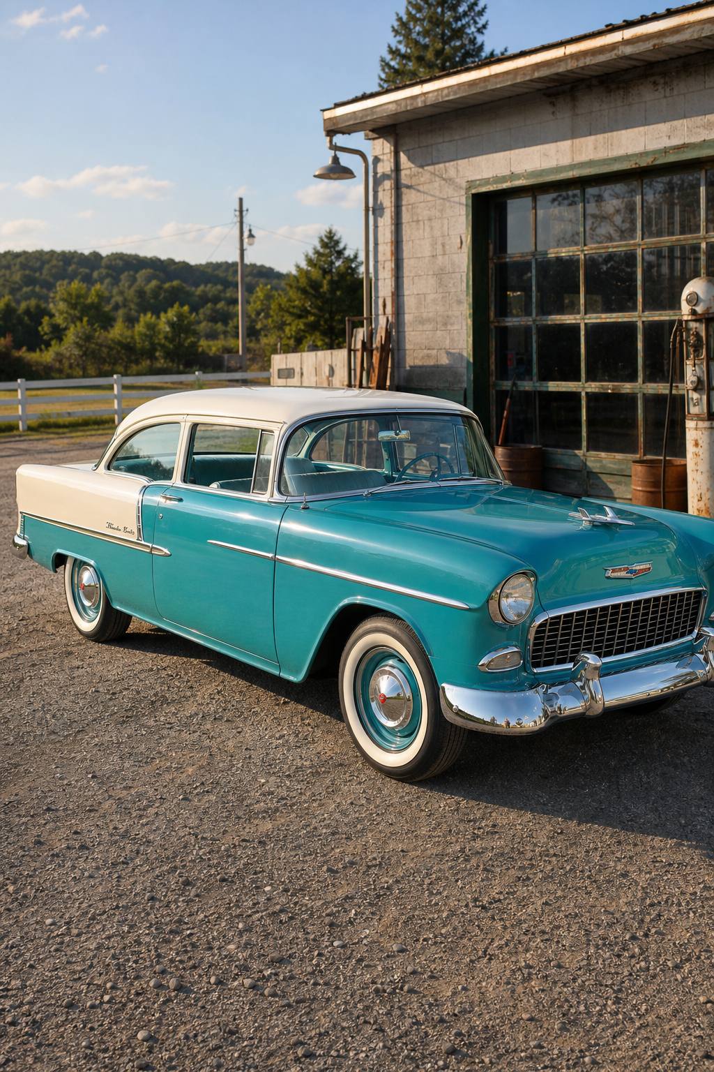 solid 1955 Chevrolet bel air project AI restoration vision