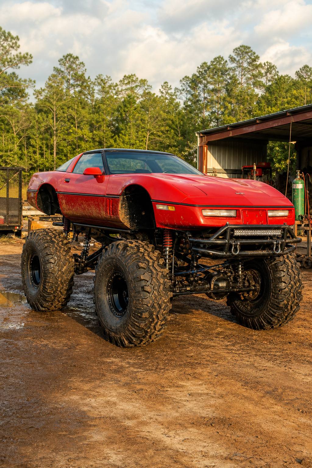 monster truck 1990 Chevrolet Corvette project AI restoration vision