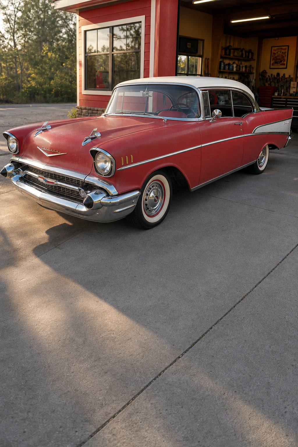 solid 1957 Chevrolet Bel Air project AI restoration vision