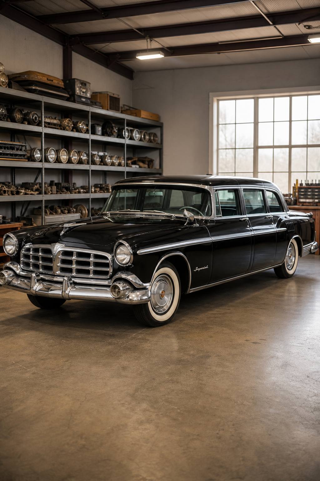 rare 1956 Chrysler Imperial Limousine project AI restoration vision