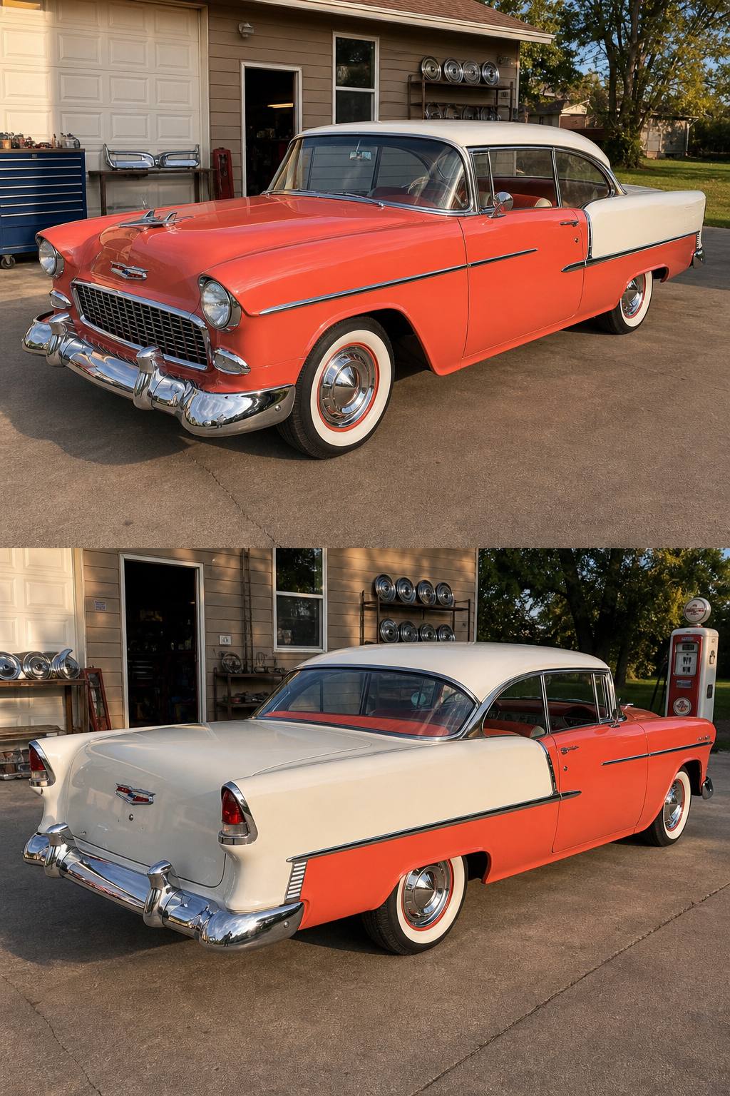 new parts 1955 Chevrolet Bel Air/150/210 Sport coupe project AI restoration vision