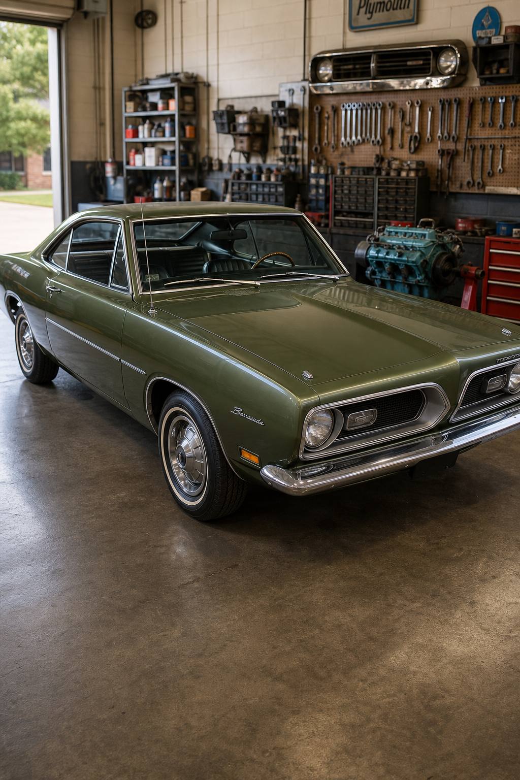 slant six 1969 Plymouth Barracuda project AI restoration vision