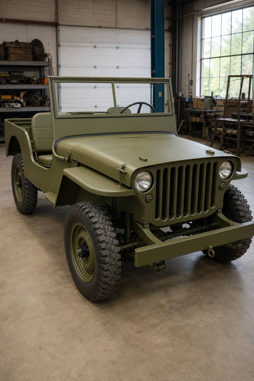military 1942 Ford GPW Willys MB WWII Jeep project AI restoration vision