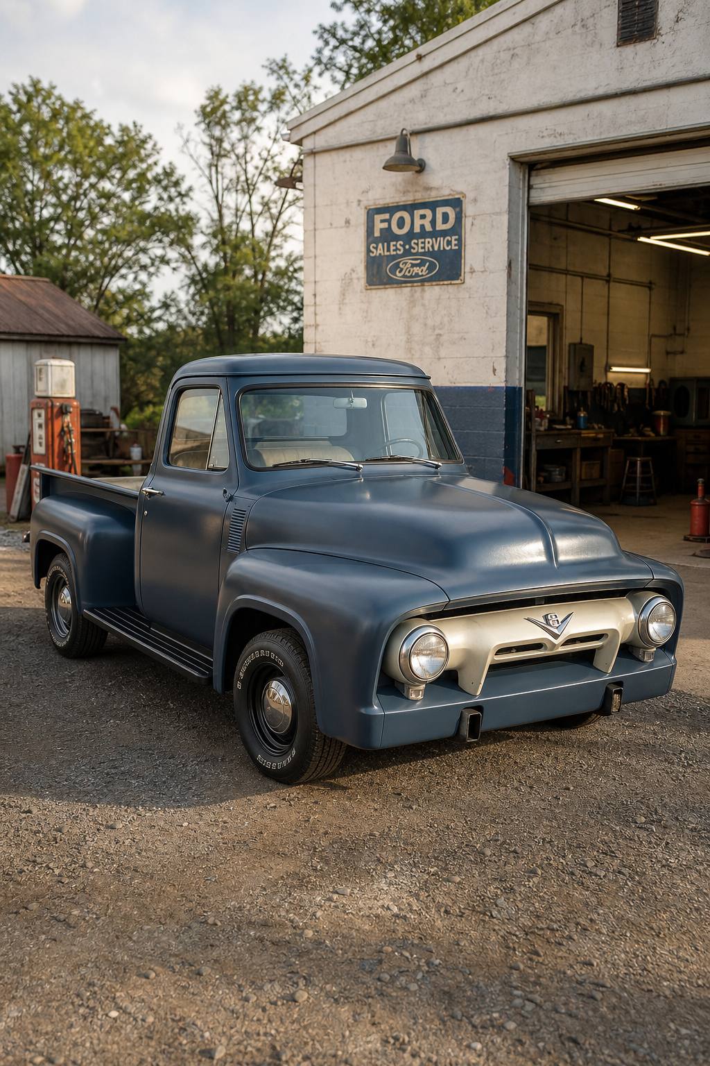 barn find 1953 Ford F 100 F 100 Shortbed pickup project AI restoration vision