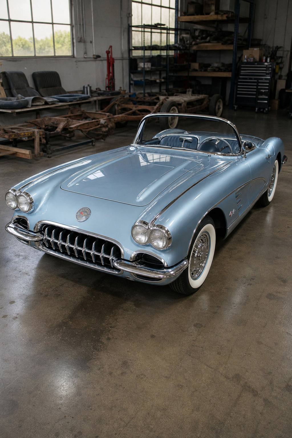 some work done 1958 Chevrolet Corvette project AI restoration vision