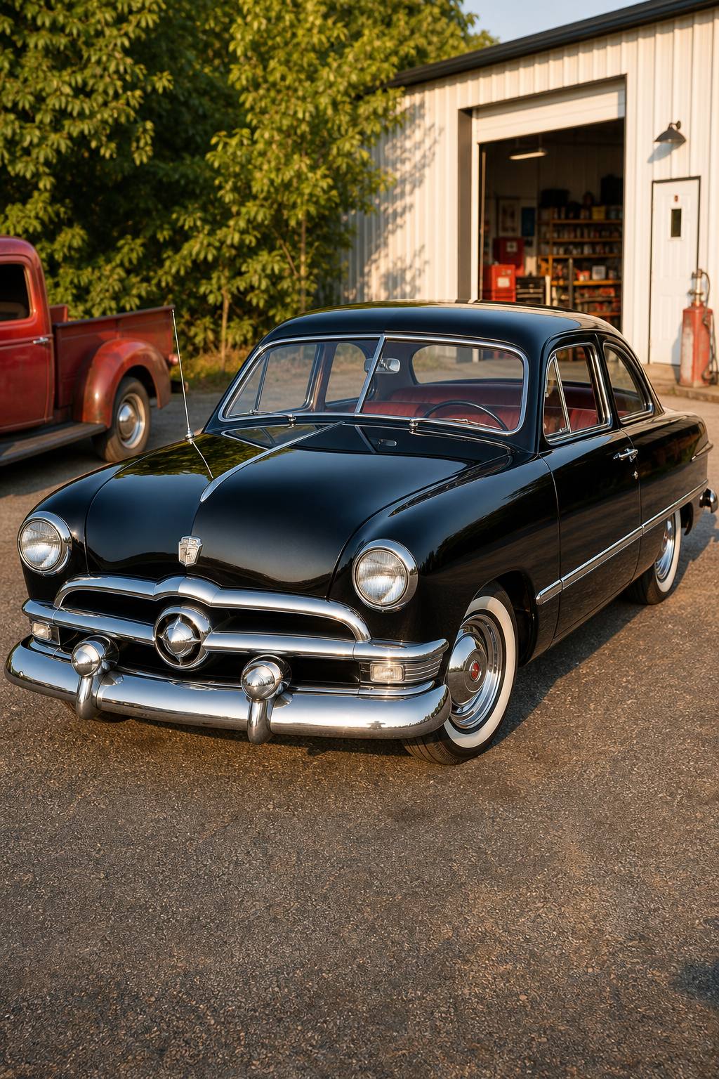 solid frame 1951 Ford Deluxe project AI restoration vision
