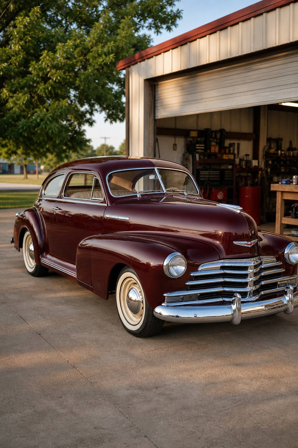 stock frame 1948 Chevrolet Fleetline Project AI restoration vision