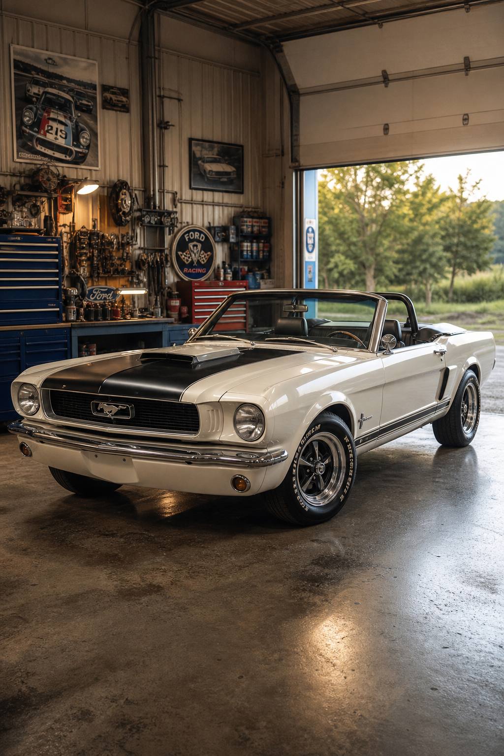 new metal 1966 Ford Mustang Convertible project AI restoration vision