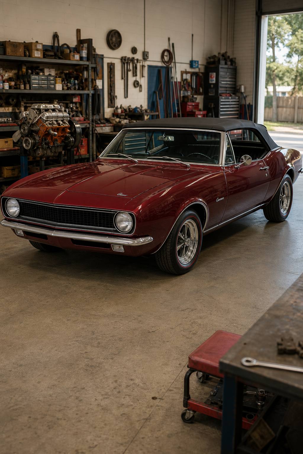 no drivetrain 1967 Chevrolet Camaro convertible project AI restoration vision