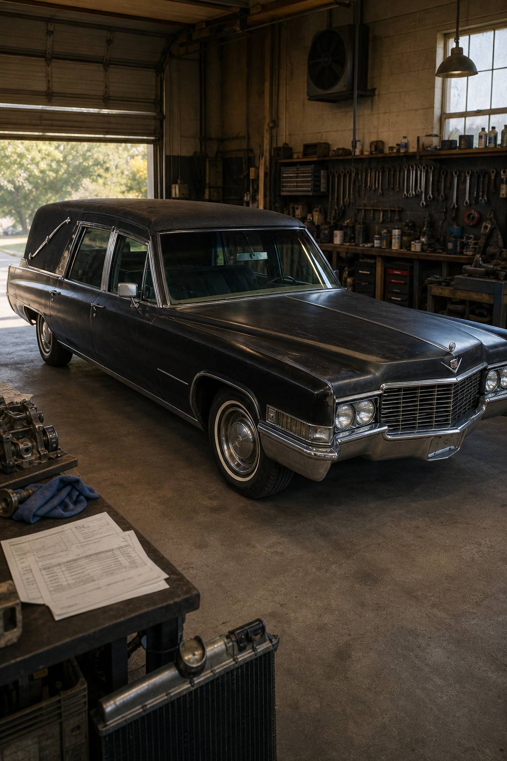 needs work 1969 Cadillac Commercial Chassis hearse project AI restoration vision