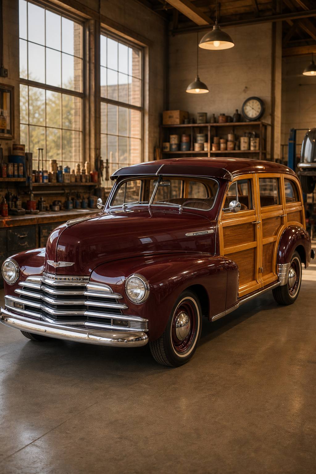 rare 1948 Chevrolet Woody Wagon project AI restoration vision