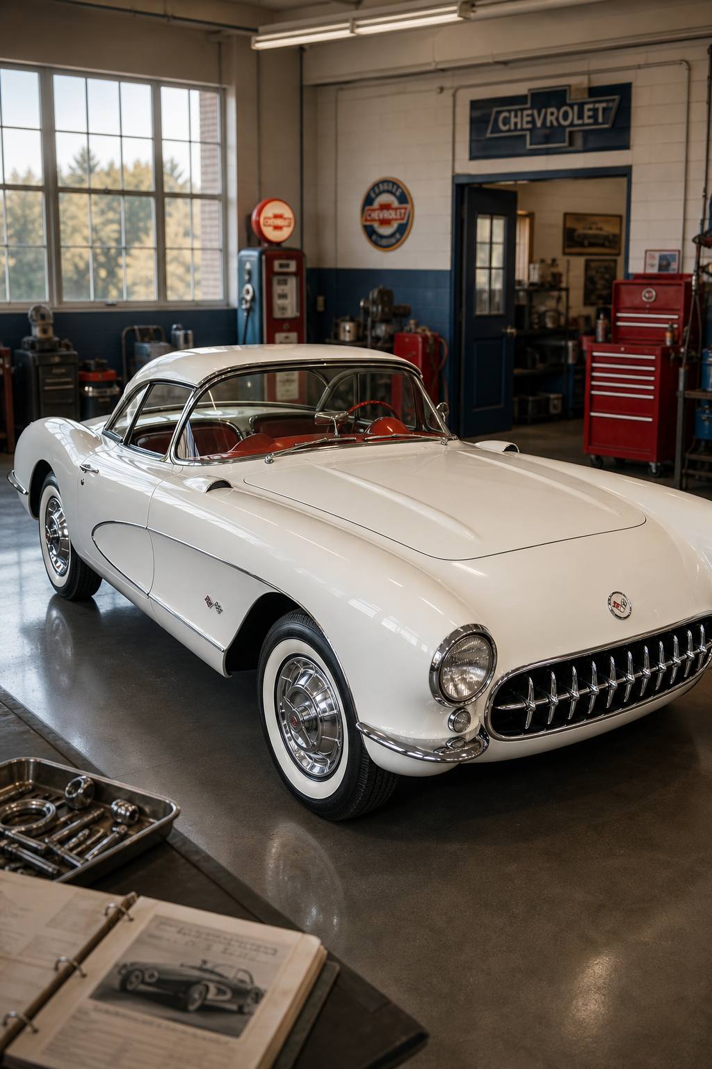 solid 1957 Chevrolet Corvette project AI restoration vision