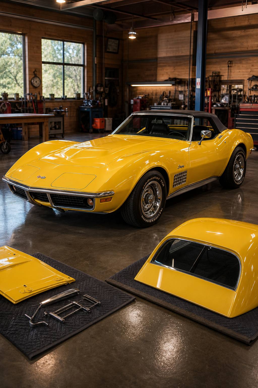 1970 Chevrolet Corvette convertible project car with the optional hard top AI restoration vision