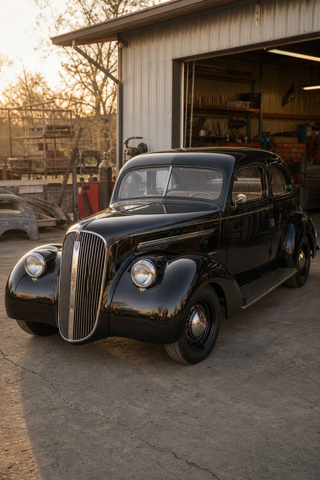 1937 Plymouth 2 door sedan AI restoration vision
