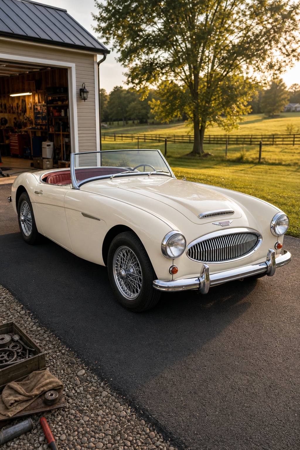1960 Austin Healey 3000, rare BN7 two seater, clean title, restoration project AI restoration vision