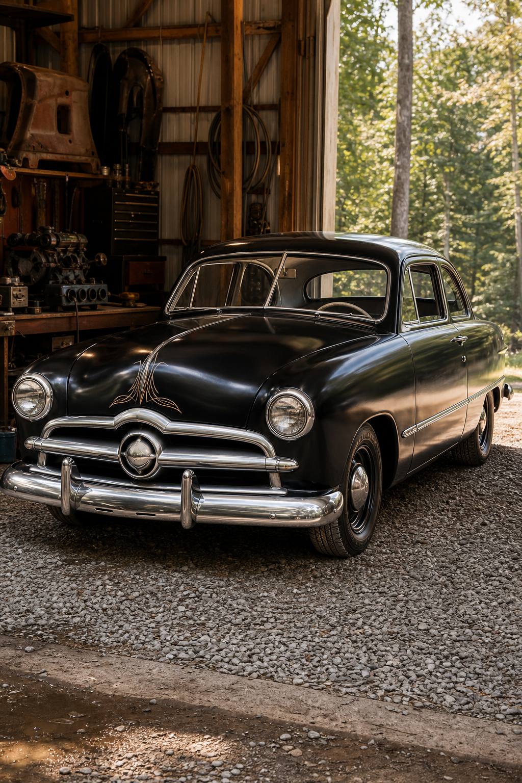1950 Ford Rolling Shell AI restoration vision