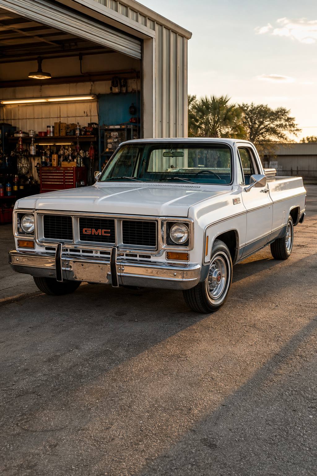 1974 GMC Grande Sierra Classic 1500 V8 AI restoration vision