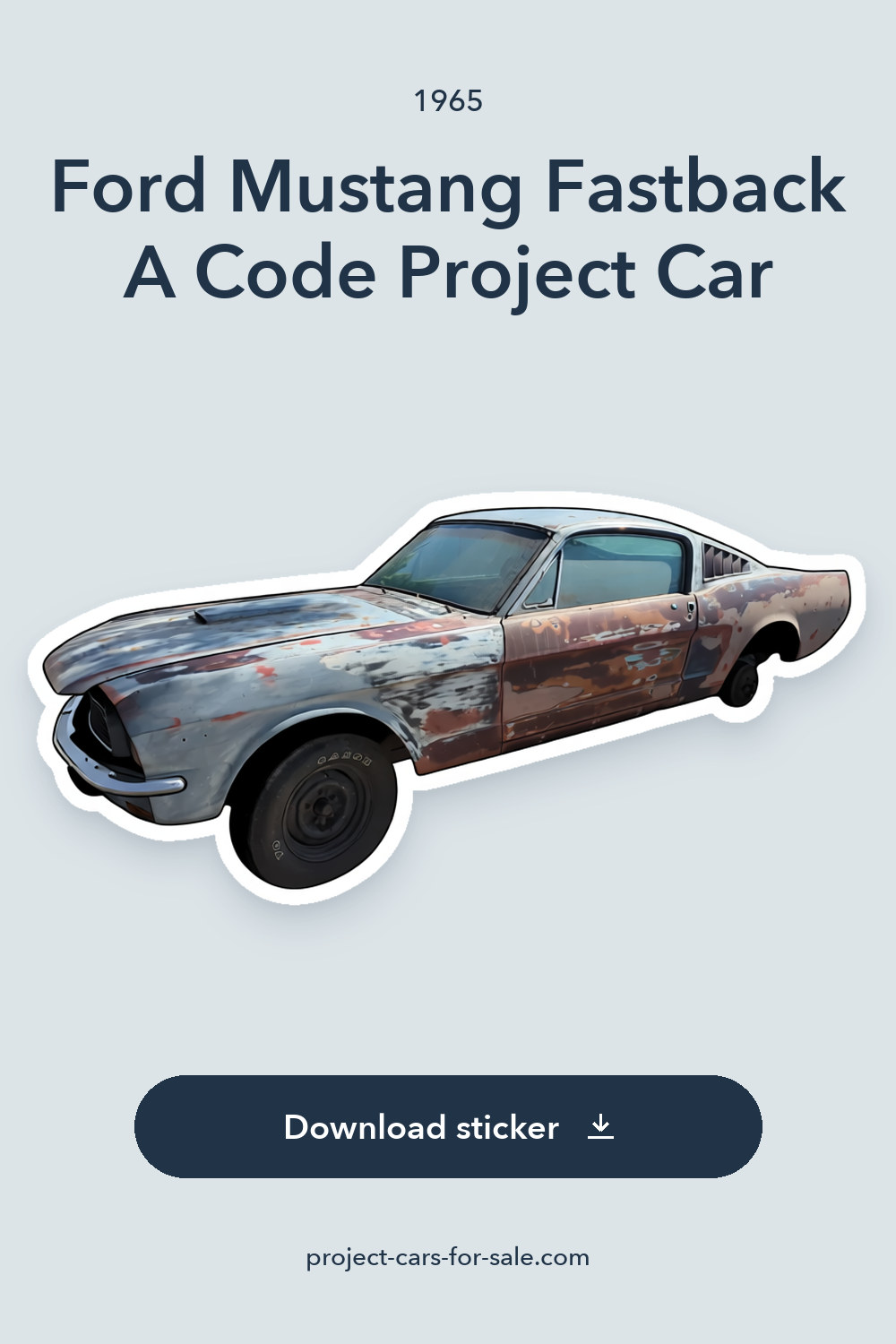 1965 Ford Mustang Fastback A Code Project Car sticker preview